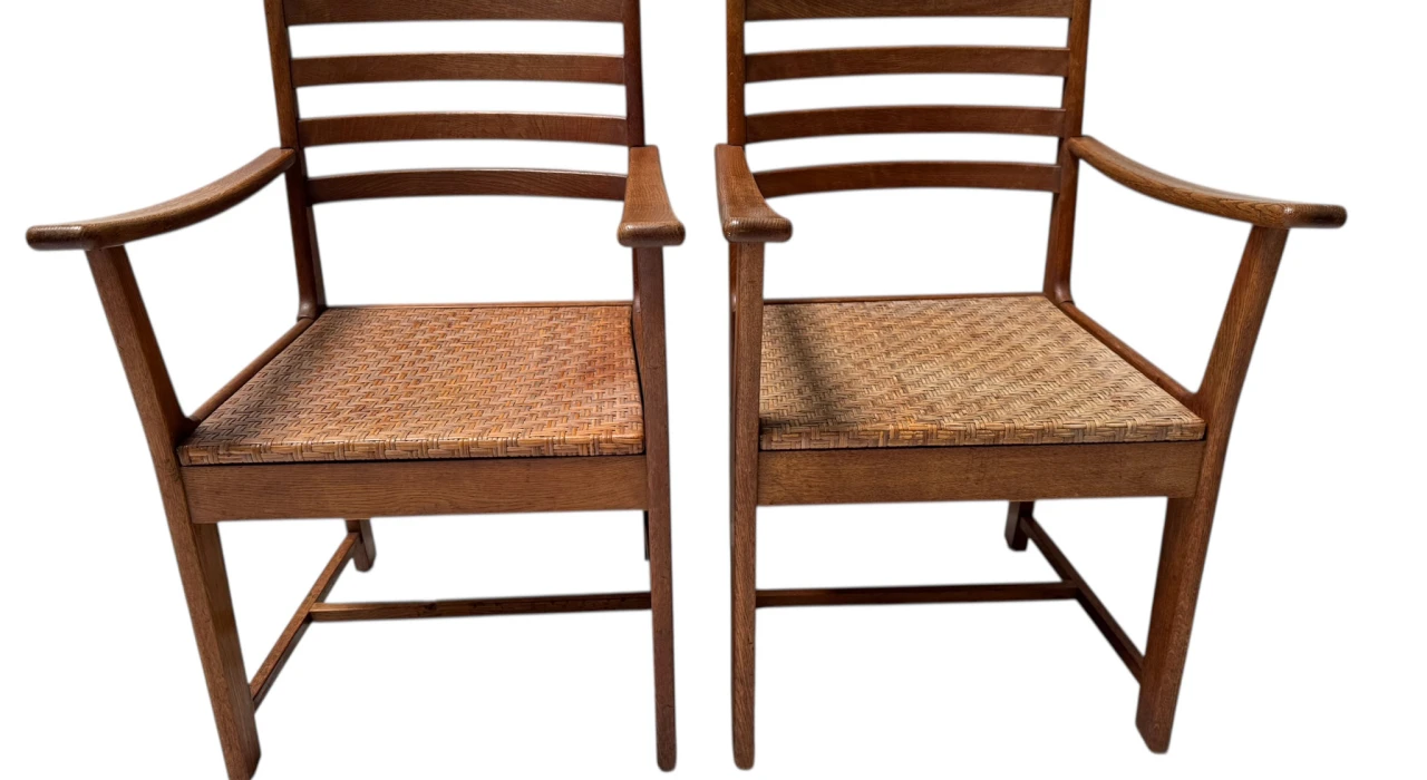 Two Modernist Art Deco Armchairs by Bas van Pelt for My Home, 1930s